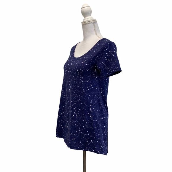 LULAROE Blue Constellations Stars Print Top Blouse - Picture 3 of 6